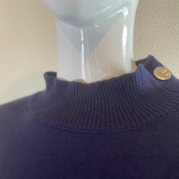 Kirundo~Super Soft~Navy & Off-White~Ribbed Knit~Striped~Pullover~Sweater~Size S - Picture 8 of 12